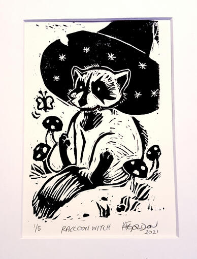 "Raccoon Witch" Print