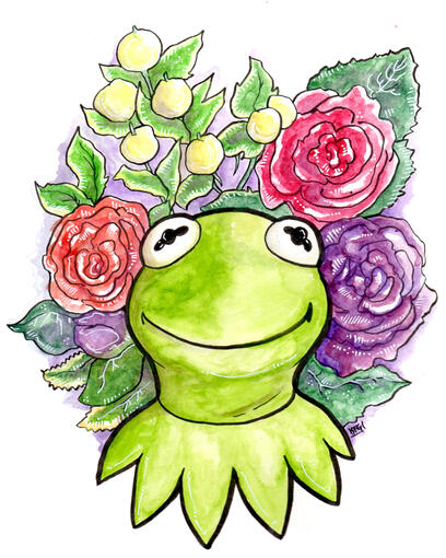 "Kermit" for the Rainbow Connection Zine